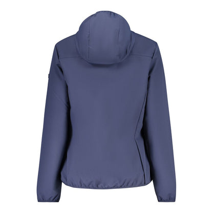 Hooded Windbreaker Jacket by Norway 1963 for women in polyester blue features an stylish silhouette, showcasing a sophisticated hooded neckline and performance-driven pockets, hooded & windproof for a premium, stylish look.