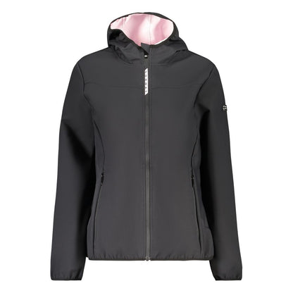 Hooded Windbreaker Jacket by Norway 1963 for women in polyester black features an stylish silhouette, showcasing a sophisticated hooded neckline and performance-driven pockets, hooded & windproof for a premium, stylish look.