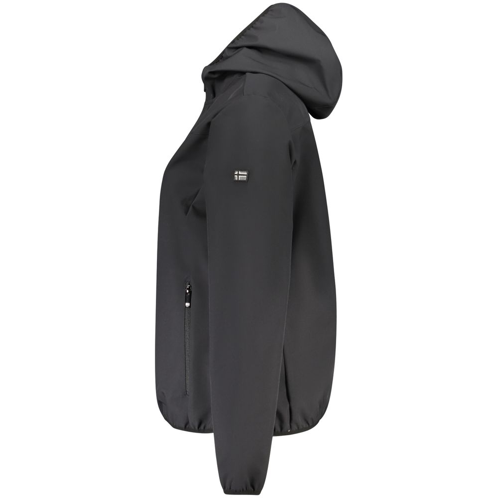 Hooded Windbreaker Jacket by Norway 1963 for women in polyester black showcases a modern silhouette, integrating pockets, hooded & windproof and a modern for a sophisticated finish.