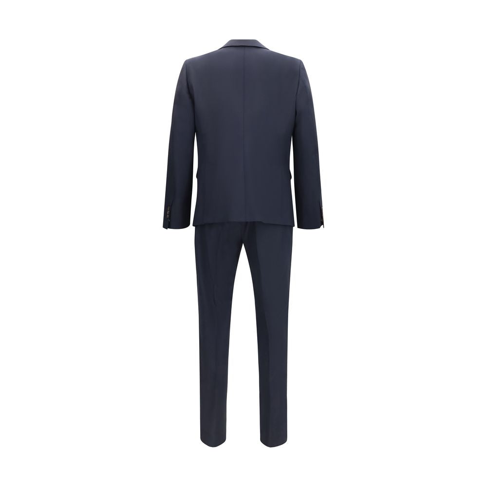 Pant Suit by Dsquared² for men in wool blue showcases an bespeak silhouette, artfully detailed with a sophisticated and an bespeak regular-fit for a refined finish.