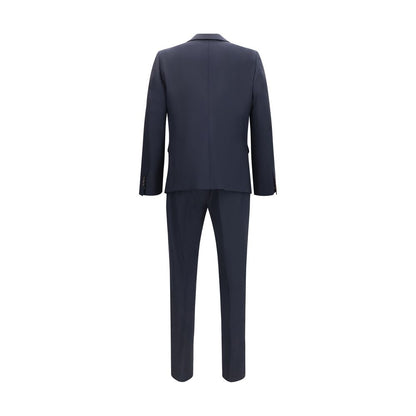 Pant Suit by Dsquared² for men in wool blue showcases an bespeak silhouette, artfully detailed with a sophisticated and an bespeak regular-fit for a refined finish.