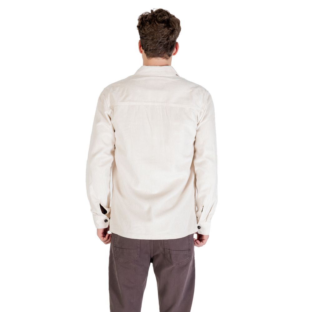 Shirt by Gianni Lupo for men in polyester cotton corduroy cream, featuring a nuanced and nuanced for a sophisticated finish.