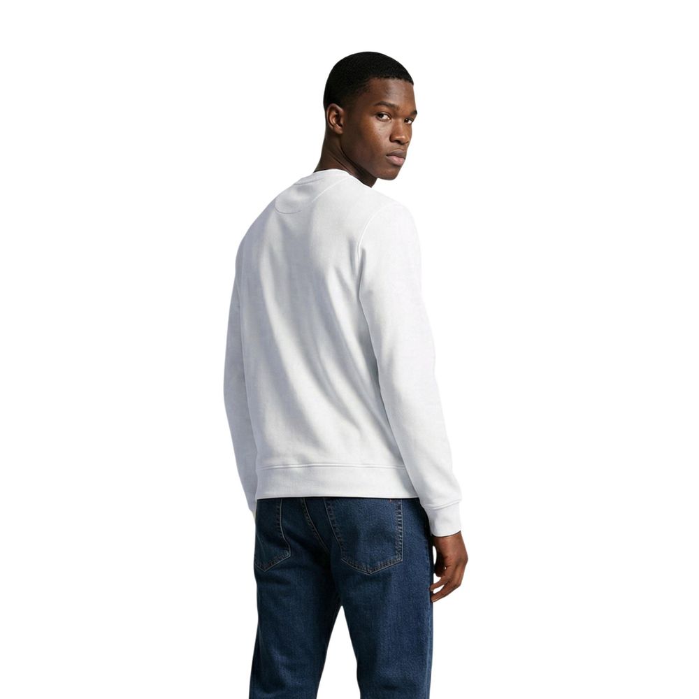 Activewear Sweatshirt by Lyle & Scott for men in cotton white presents a sporty silhouette, showcasing a sophisticated crew neckline and detailed with premium for a sporty finish.