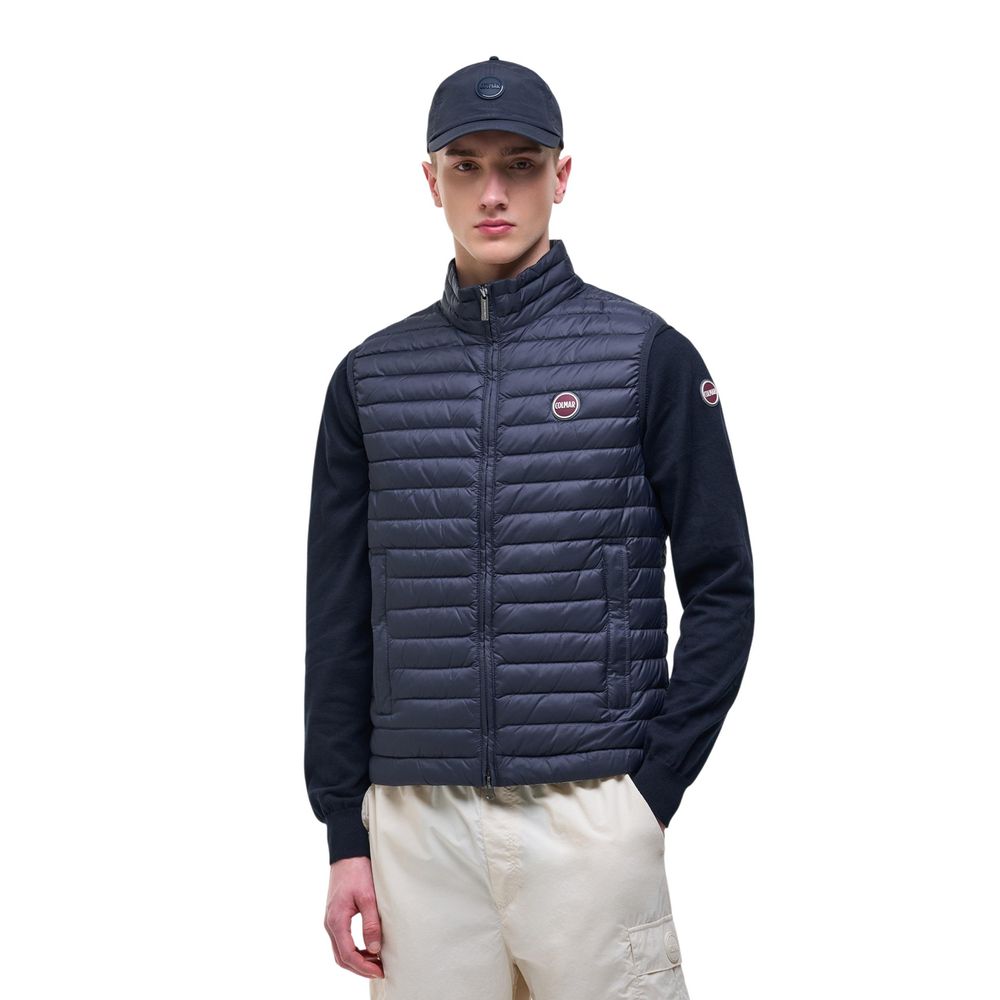 Vest by Colmar Originals for men in polyamide blue features a chic silhouette, expertly detailed with a refined high-collar neckline and premium lightweight, pockets & insulated for a truly chic look.