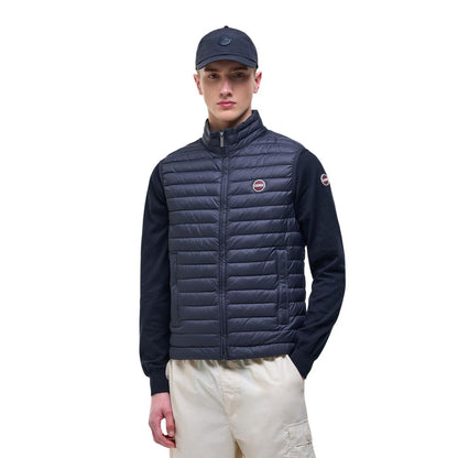 Vest by Colmar Originals for men in polyamide blue features a chic silhouette, expertly detailed with a refined high-collar neckline and premium lightweight, pockets & insulated for a truly chic look.