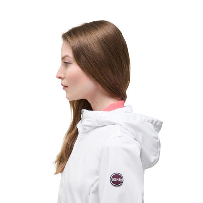 Hooded Windbreaker Jacket by Colmar Originals for women in polyester white features an stylish silhouette, showcasing a sophisticated hooded neckline and performance-driven hooded & windproof for a premium, stylish look.