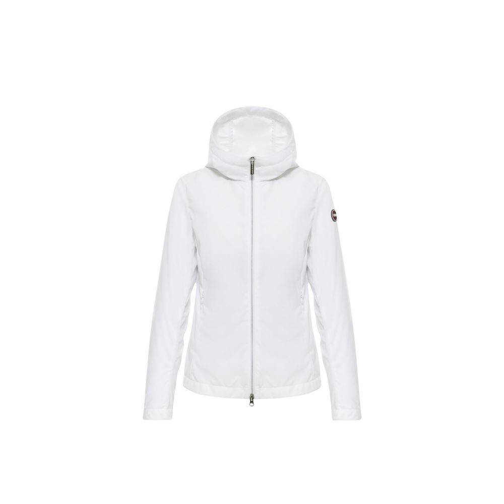 Hooded Windbreaker Jacket by Colmar Originals for women in polyester white showcases a modern silhouette, integrating hooded & windproof and a modern hooded neckline for a sophisticated finish.