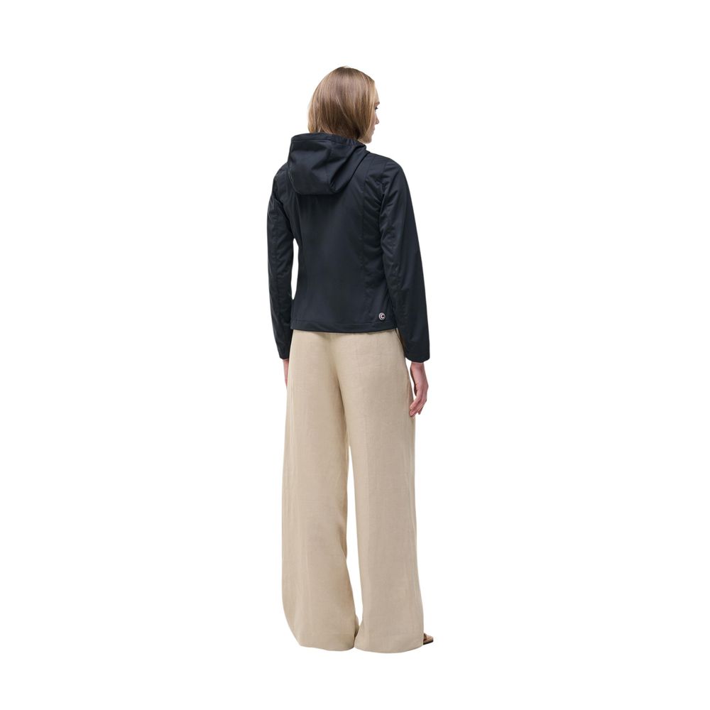 Hooded Windbreaker Jacket by Colmar Originals for women in polyester black features an stylish silhouette, showcasing a sophisticated and performance-driven hooded & windproof for a premium, stylish look.