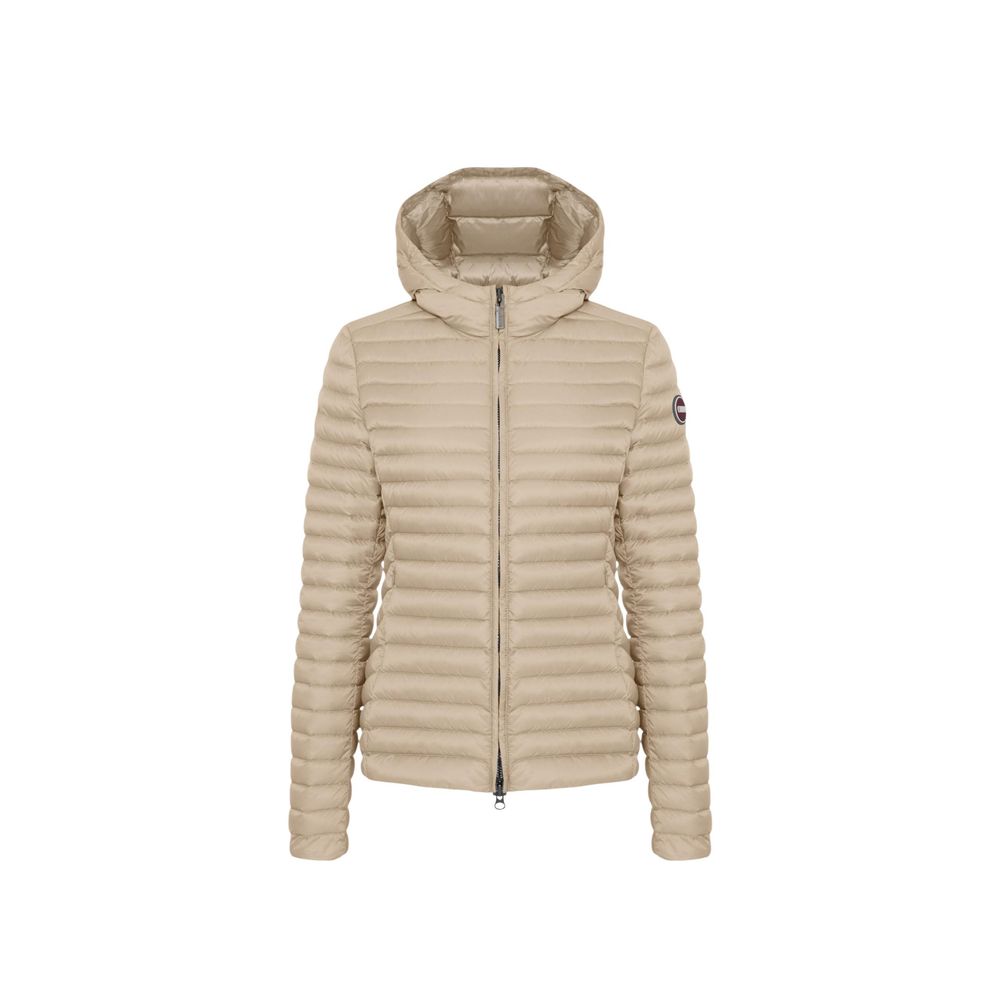 Hooded Overcoat by Colmar Originals for women in polyamide beige features a contemporary silhouette showcasing a contemporary hooded neckline and refined lightweight, pockets, hooded & insulated for a sophisticated finish.