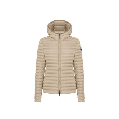Hooded Overcoat by Colmar Originals for women in polyamide beige features a contemporary silhouette showcasing a contemporary hooded neckline and refined lightweight, pockets, hooded & insulated for a sophisticated finish.