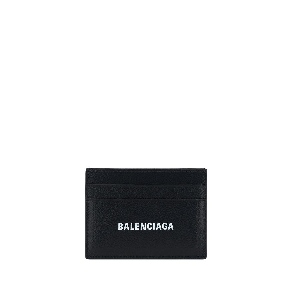 Cardholder Wallet by Balenciaga for men in bos taurus calfskin leather black & monogram presents a streamlined silhouette, showcasing the sophisticated design of the Bos Taurus Calfskin Leather Cardholder Wallet collection with functional card-organization compact-design.