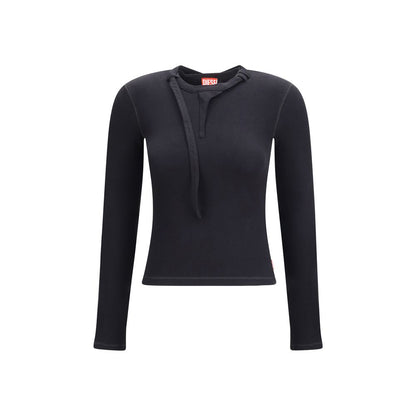 Activewear T-Shirt by Diesel for women in stretch cotton black features an contemporary design with , a length, and a contemporary .