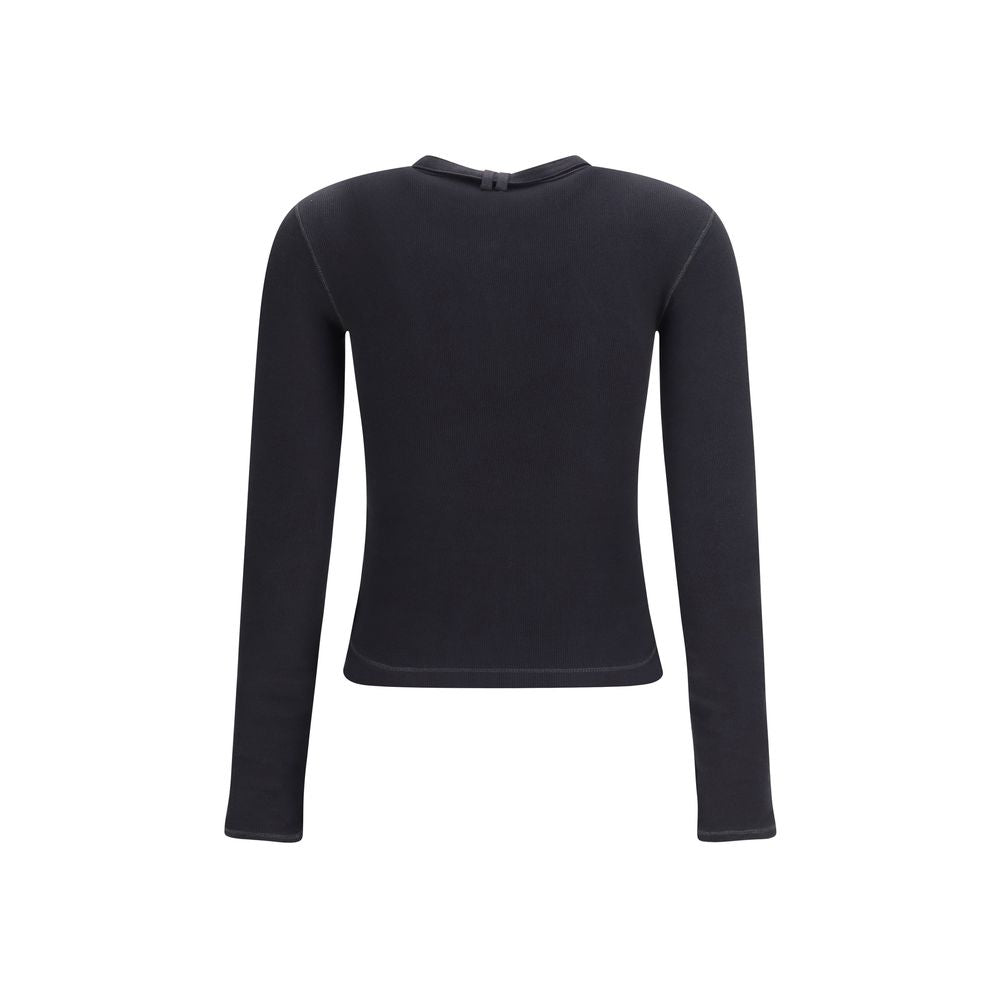 Activewear T-Shirt by Diesel for women in stretch cotton black features a versatile silhouette, showcasing a versatile and detailed with high-performance for a premium look.