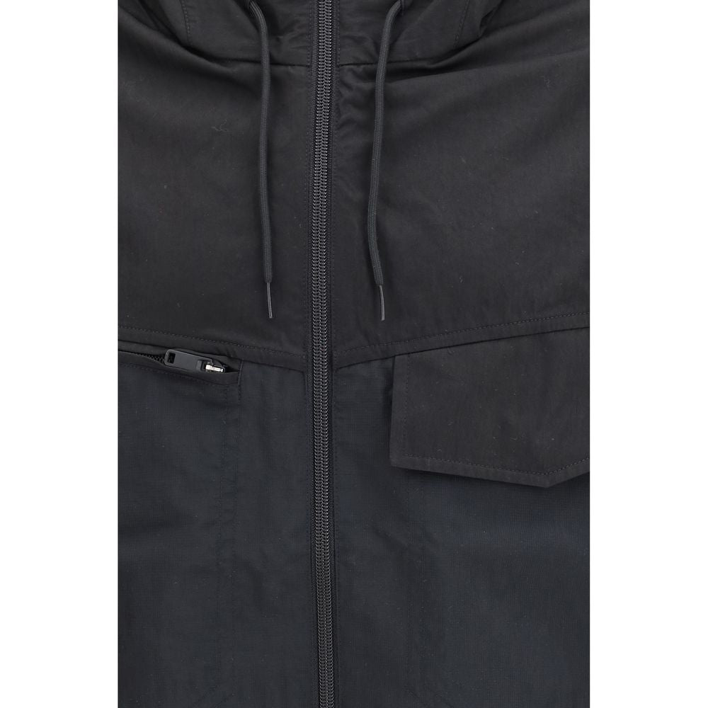 Hooded Windbreaker Jacket by Y-3 for men in cotton nylon satin black features an magnificent silhouette, showcasing the sophisticated and functional pockets, hooded & windproof for a premium, magnificent look.