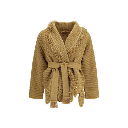 Cardigan by Alanui for women in cotton polyester gold features a nuanced silhouette with a refined and nuanced detailing for a sophisticated look.
