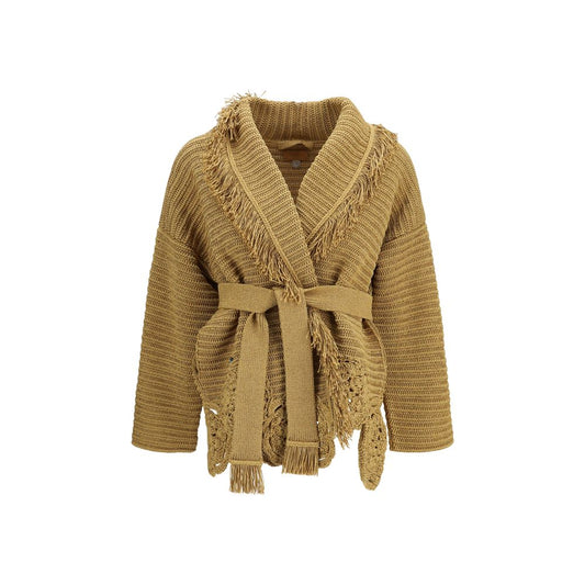 Cardigan by Alanui for women in cotton polyester gold features a nuanced silhouette with a refined and nuanced detailing for a sophisticated look.