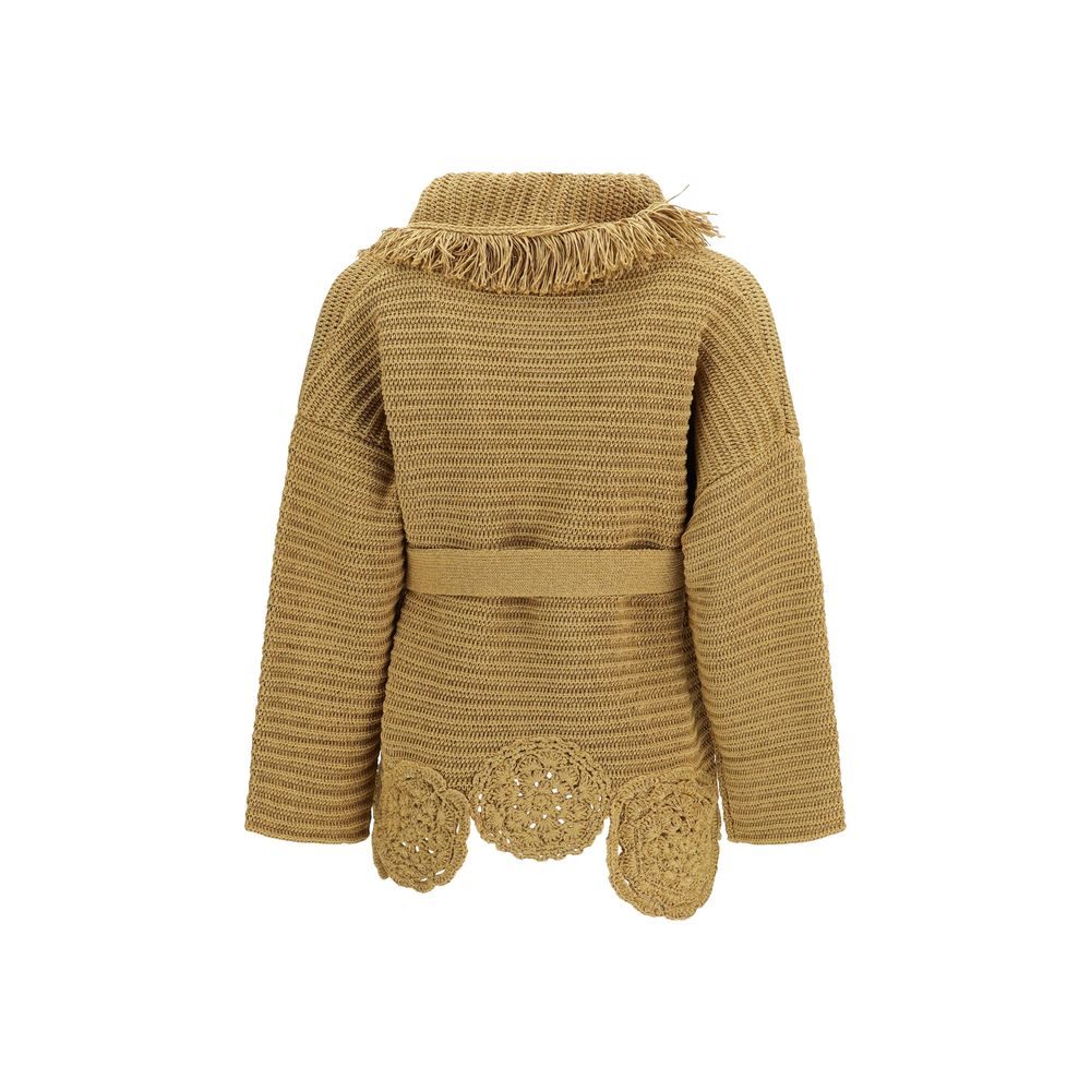 Cardigan by Alanui for women in cotton polyester gold features an crisp silhouette, showcasing a sophisticated and detail for a truly crisp finish.