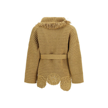 Cardigan by Alanui for women in cotton polyester gold features an crisp silhouette, showcasing a sophisticated and detail for a truly crisp finish.