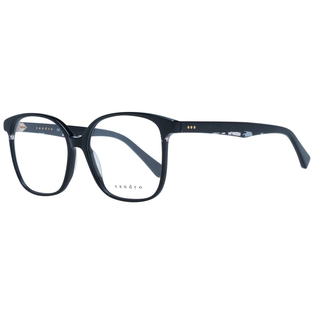Eyeglasses Frames by Sandro for women in black showcases a refined full-frame frame design with a refined black coloured frame finish for a refined and sophisticated look.