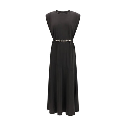 Dress by PINKO for women in nylon black features an magnificent silhouette, artfully detailed with a magnificent crew neckline and sleeveless that flows into an magnificent long.