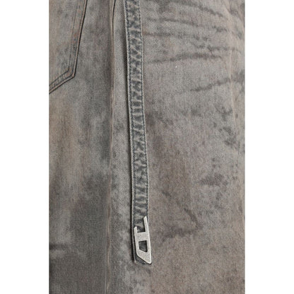 Skirt by Diesel for women in lyocell denim gray features an tailored silhouette, artfully capturing the essence of Women's Denim Wrap Flared High Rise Lyocell Midi Skirt in a sophisticated midi.