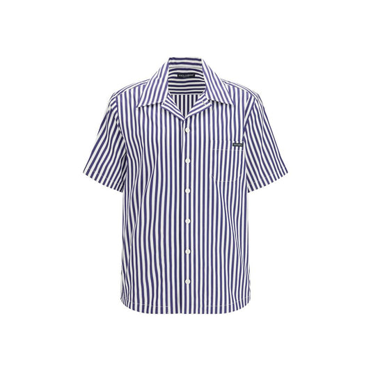 Shirt by Dolce & Gabbana for men in cotton blue, multicolor, patterned, signature & striped, featuring a nuanced and nuanced for a sophisticated finish.