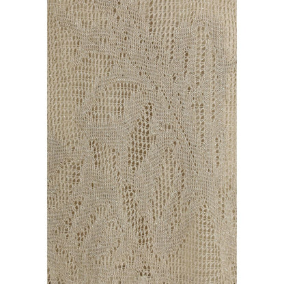 Dress by Brunello Cucinelli for women in cotton linen & sequins beige, patterned & floral presents a sinuous silhouette, showcasing a sophisticated and detailed with a sinuous long for a refined finish.