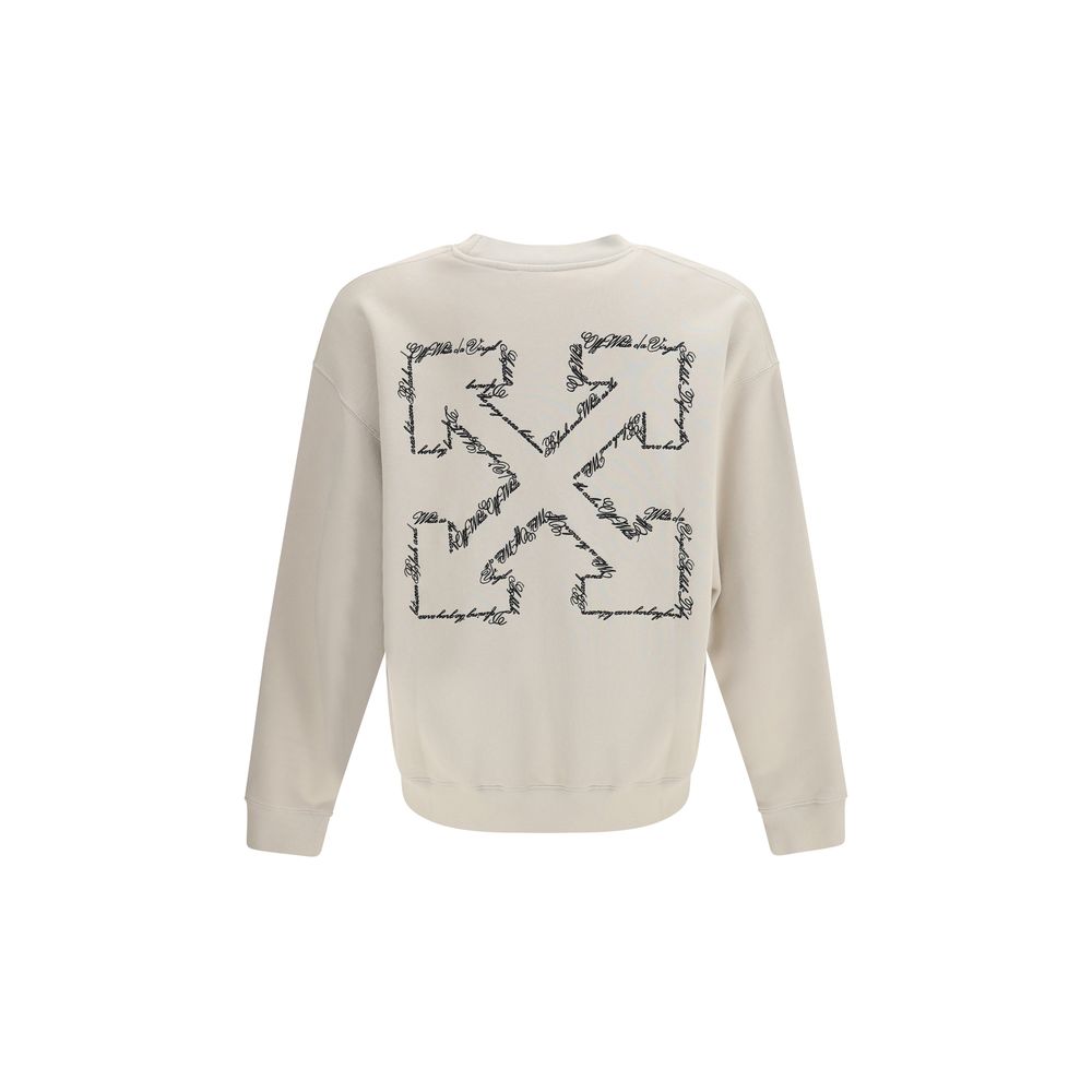 Activewear Sweatshirt by Off-White for men in cotton beige, white & signature presents a sporty silhouette, showcasing a sophisticated crew neckline and detailed with premium for a sporty finish.