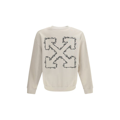 Activewear Sweatshirt by Off-White for men in cotton beige, white & signature presents a sporty silhouette, showcasing a sophisticated crew neckline and detailed with premium for a sporty finish.