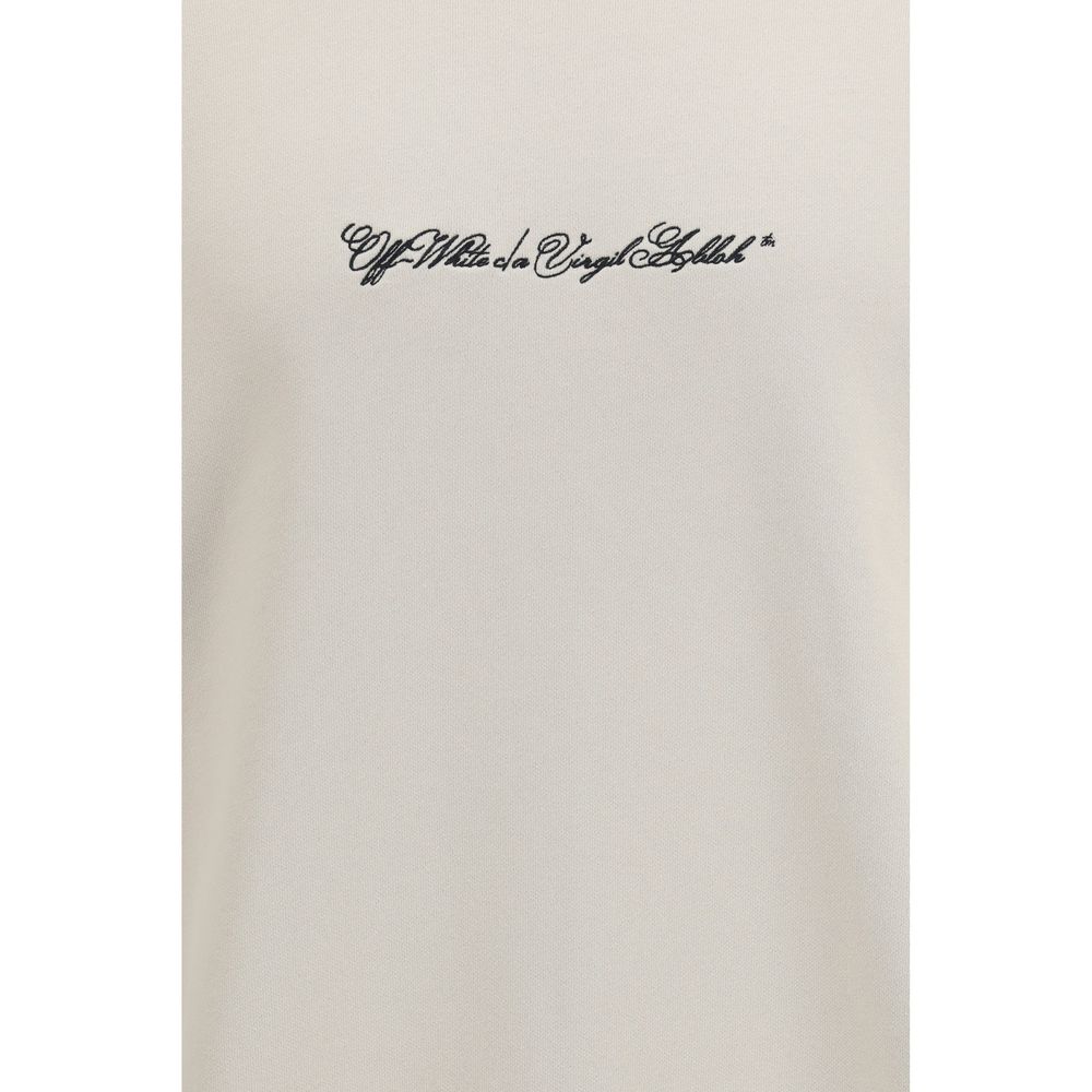 Activewear Sweatshirt by Off-White for men in cotton beige, white & signature showcases a versatile silhouette, artfully detailed with a versatile crew neckline and for a versatile finish with .