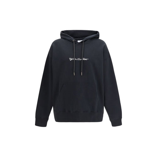 Sweatshirt Hoodie by Off-White for men in cotton black, natural, white & patterned features an avant-garde silhouette, showcasing a sophisticated hooded neckline and detail for a truly avant-garde finish.