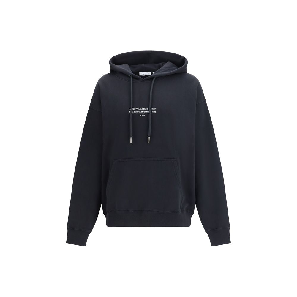 Sweatshirt Hoodie by Off-White for men in cotton terry cloth black & white showcases a city-ready silhouette, artfully detailed with a signature hooded neckline and for a city-ready finish.