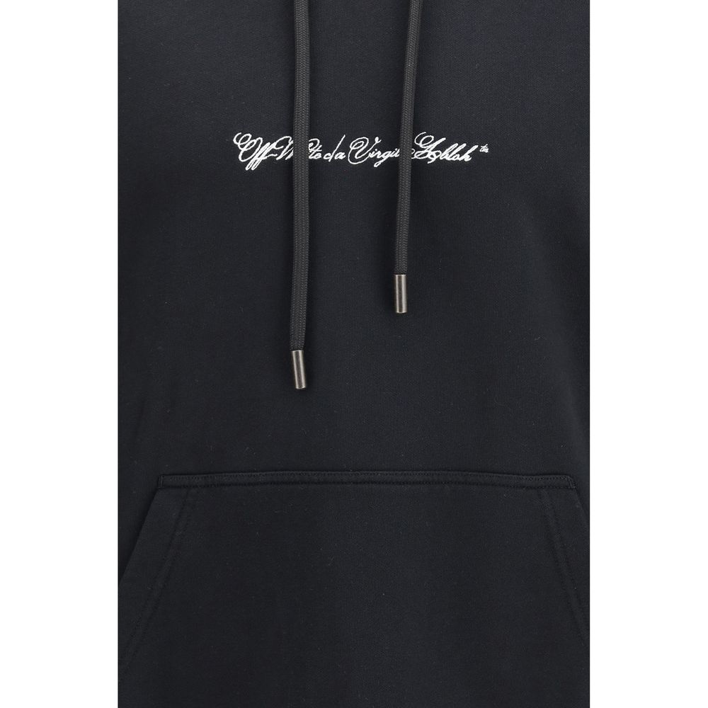 Sweatshirt Hoodie by Off-White for men in cotton black, natural, white & patterned features an dramatic silhouette, showcasing a sophisticated hooded neckline and dramatic for a refined, modern aesthetic.