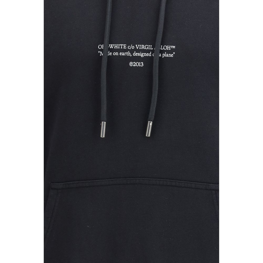 Sweatshirt Hoodie by Off-White for men in cotton terry cloth black & white features an luminous silhouette, showcasing a sophisticated and for a truly luminous look.