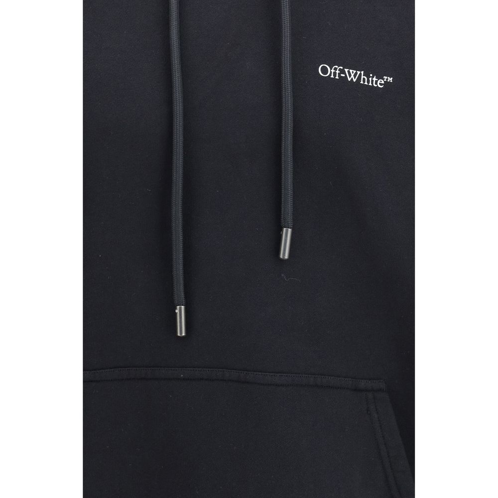 Sweatshirt Hoodie by Off-White for men in cotton black & white features a authentic silhouette, showcasing a sophisticated hooded neckline and authentic detail for a refined finish.