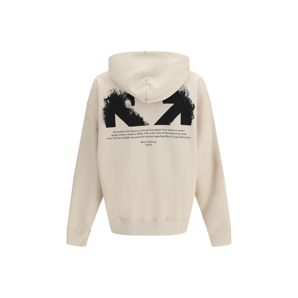 Sweatshirt Hoodie by Off-White for men in cotton beige & white showcases a city-ready silhouette, artfully detailed with a signature hooded neckline and for a city-ready finish.