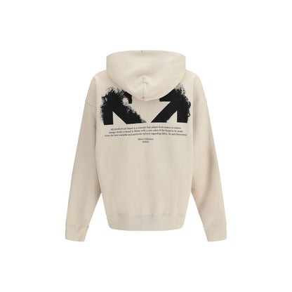 Sweatshirt Hoodie by Off-White for men in cotton beige & white showcases a city-ready silhouette, artfully detailed with a signature hooded neckline and for a city-ready finish.