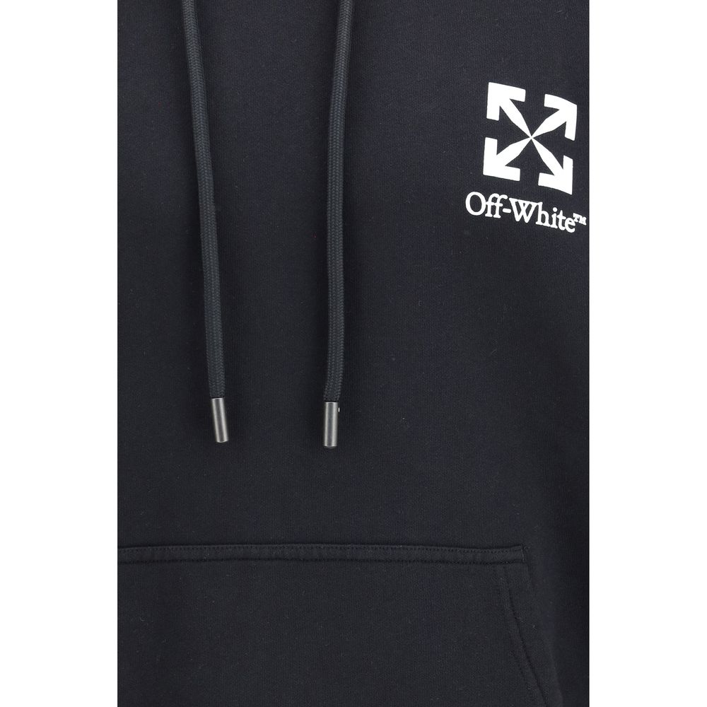 Sweatshirt Hoodie by Off-White for men in cotton black, white & signature features a edgy silhouette, detailed with a edgy and for a refined finish.
