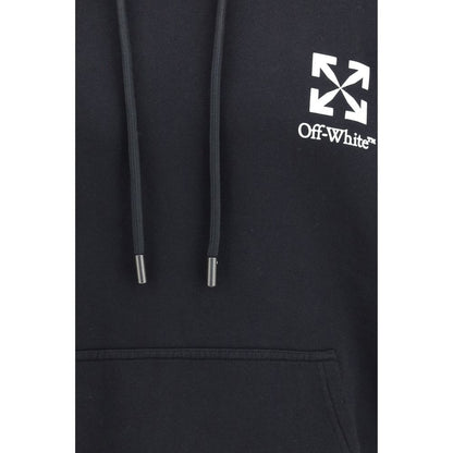 Sweatshirt Hoodie by Off-White for men in cotton black, white & signature features a edgy silhouette, detailed with a edgy and for a refined finish.