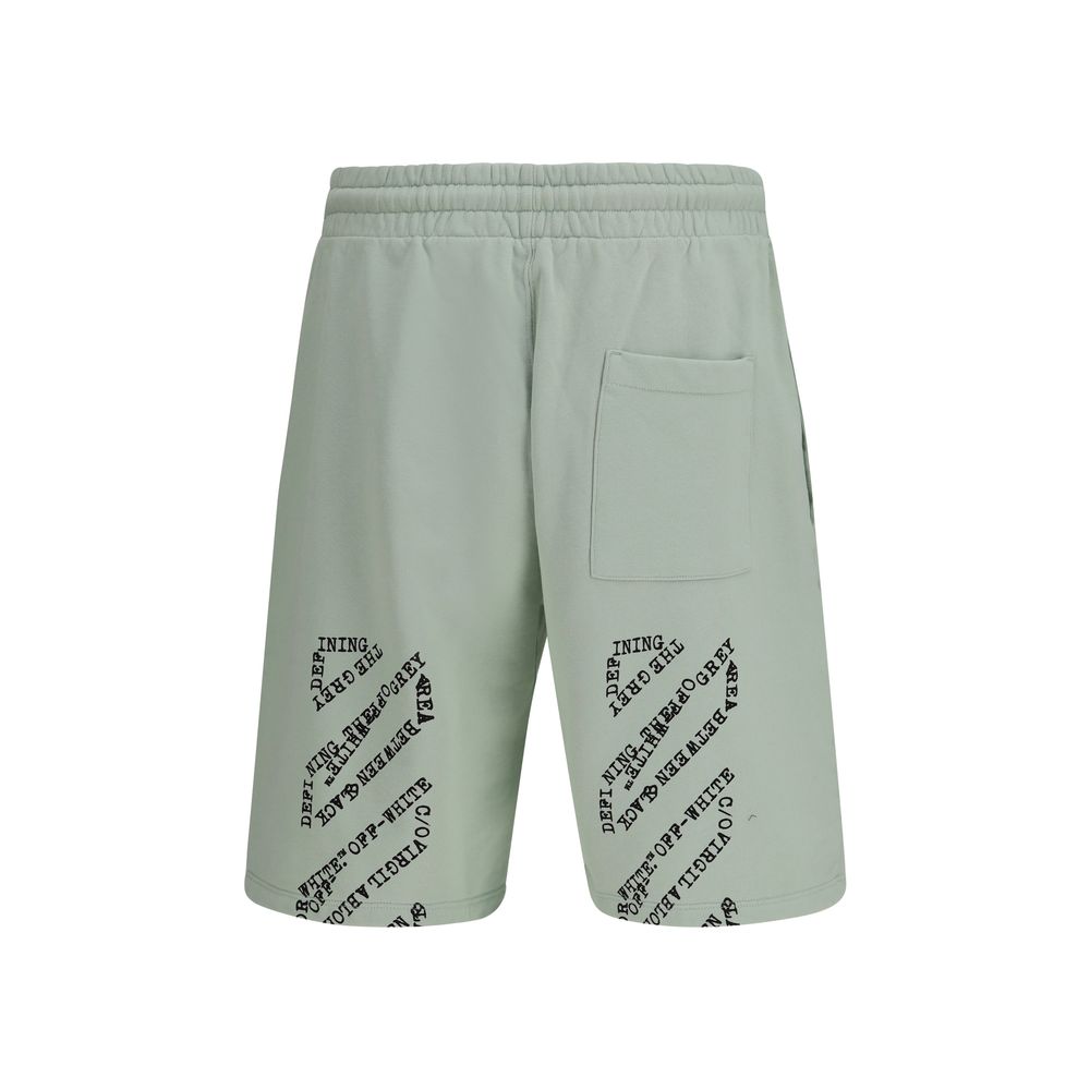 Activewear Shorts by Off-White for men in cotton bicolour, white & print features a dynamic silhouette with a relaxed-fit & regular-fit , showcasing in a premium short cut for high-performance style.