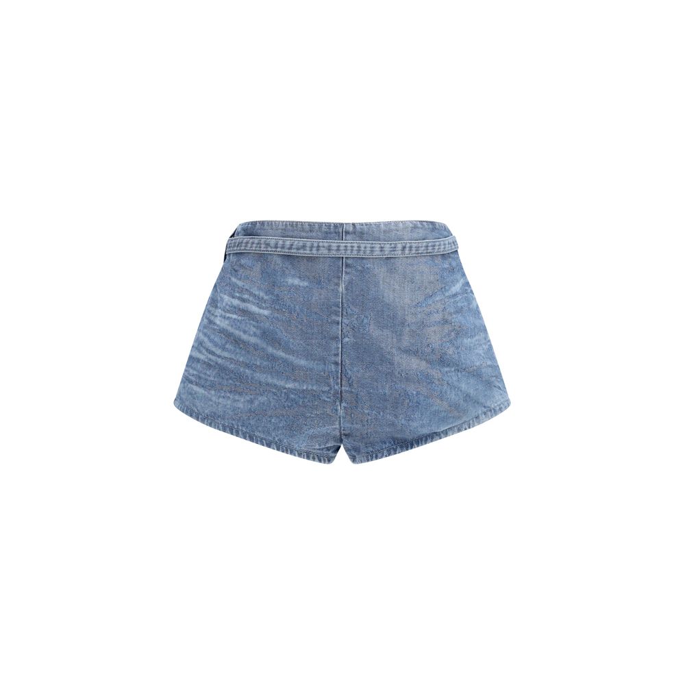 Denim Shorts by Diesel for women in denim cotton blue features an utilitarian chic slim with a short and , creating a utilitarian chic silhouette perfect for elevated casual styling.