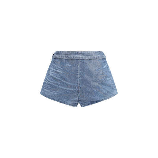 Denim Shorts by Diesel for women in denim cotton blue features an utilitarian chic slim with a short and , creating a utilitarian chic silhouette perfect for elevated casual styling.