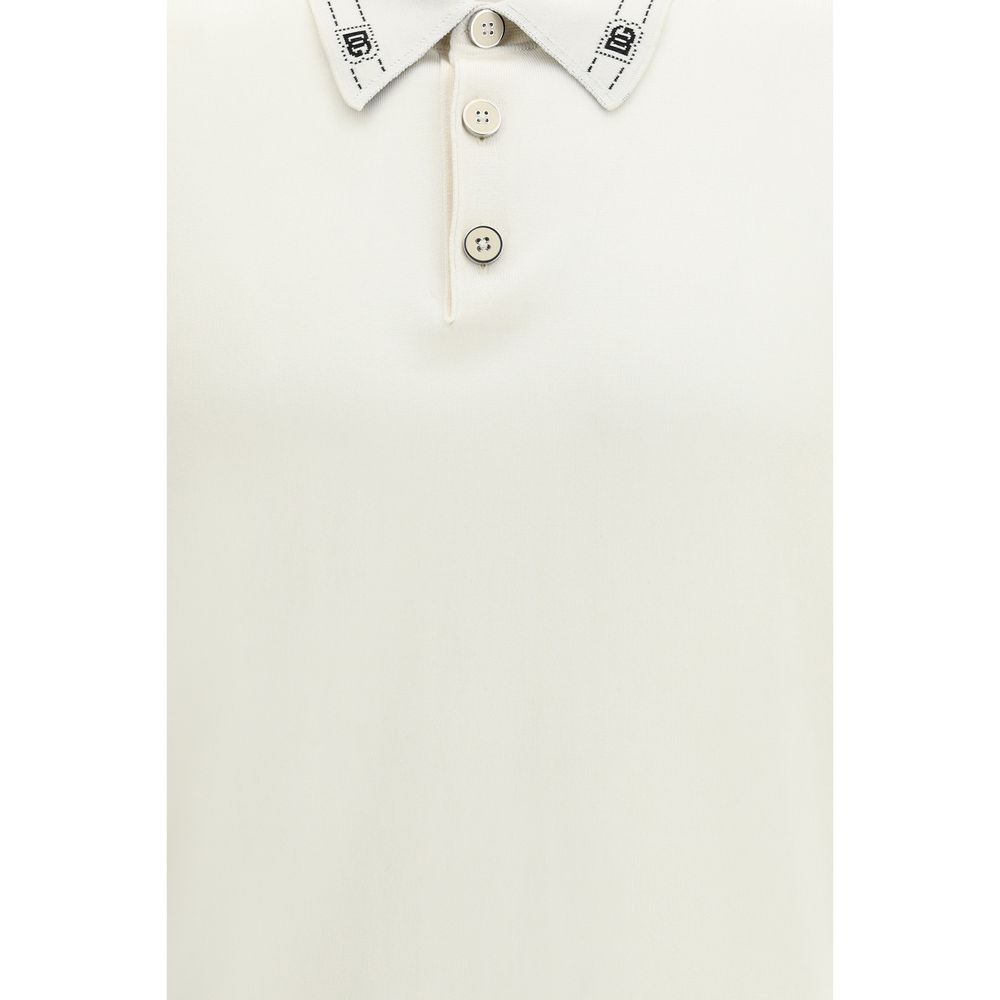 Polo Shirt by Dolce & Gabbana for men in silk beige & signature showcases a sharp silhouette, detailed with a refined and sharp for a sophisticated finish.