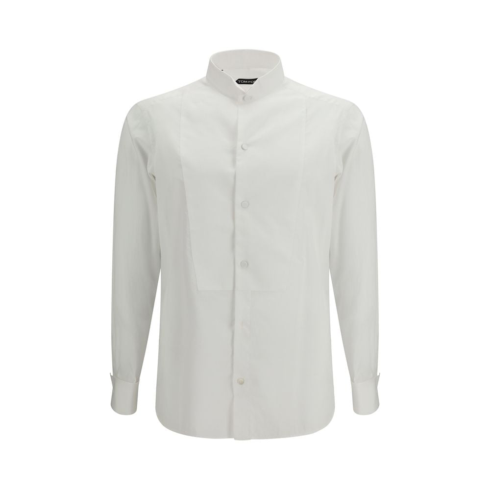 Dress Shirt by Tom Ford for men in cotton white features an polished silhouette, showcasing a sophisticated and long-sleeve detail for a truly polished finish.