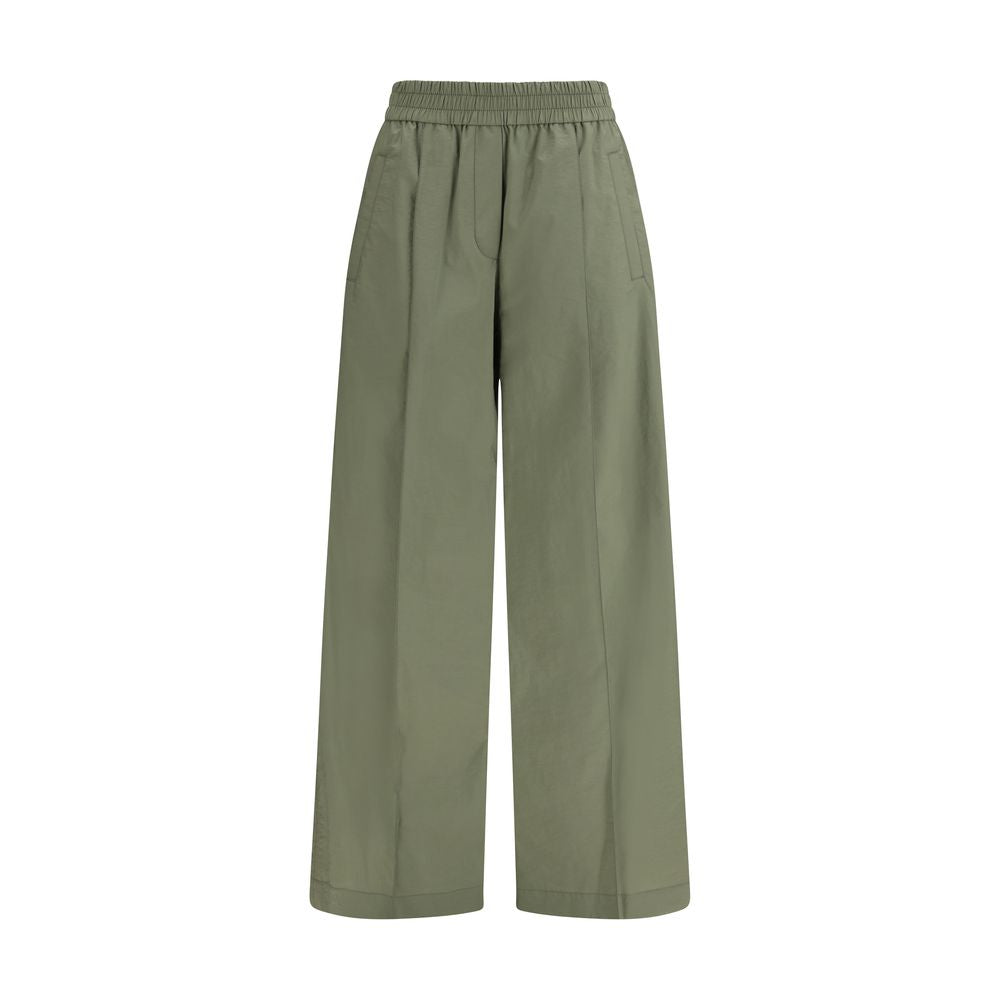 Casual Pants by Brunello Cucinelli for women in wool cotton & polyamide bicolour features an sartorial relaxed-fit & regular-fit and long with a cut for a sartorial finish.