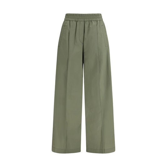 Casual Pants by Brunello Cucinelli for women in wool cotton & polyamide bicolour features an sartorial relaxed-fit & regular-fit and long with a cut for a sartorial finish.