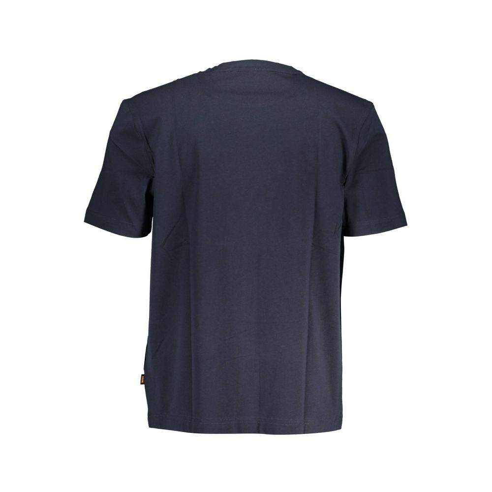 T-Shirt by Hugo Boss for men in stretch organic cotton blue features a plush silhouette, showcasing a sophisticated and for a truly plush finish.