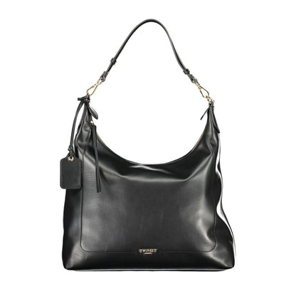 Mini Evening Crescent Handbag by Twinset for women in polyethylene black & signature presents a ornamental silhouette, showcasing a secure zipper, ample document-holder & internal-pockets, and versatile shoulder-strap, adjustable-strap & handle for a ornamental finish.