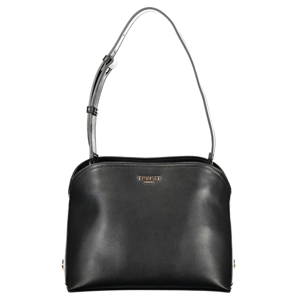 Shoulder Handbag by Twinset for women in polyurethane leather black & brown features a signature silhouette, showcasing a secure and signature with versatile shoulder-strap for a sophisticated look.
