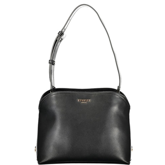 Shoulder Handbag by Twinset for women in polyurethane leather black & brown features a signature silhouette, showcasing a secure and signature with versatile shoulder-strap for a sophisticated look.